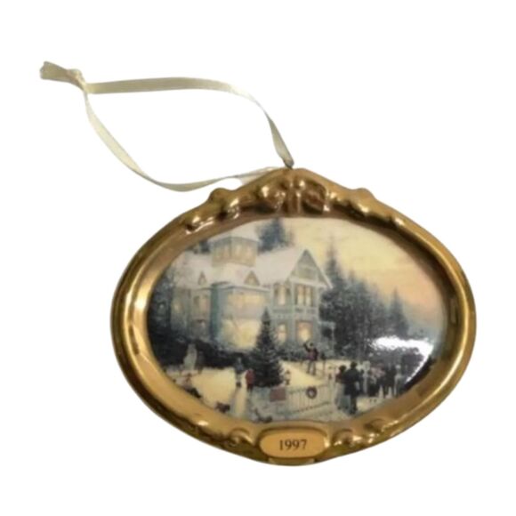 T2 Lot Of 3 1997 Thomas Kinkade Hallmark Victorian Christmas ornaments. - Picture 6 of 10